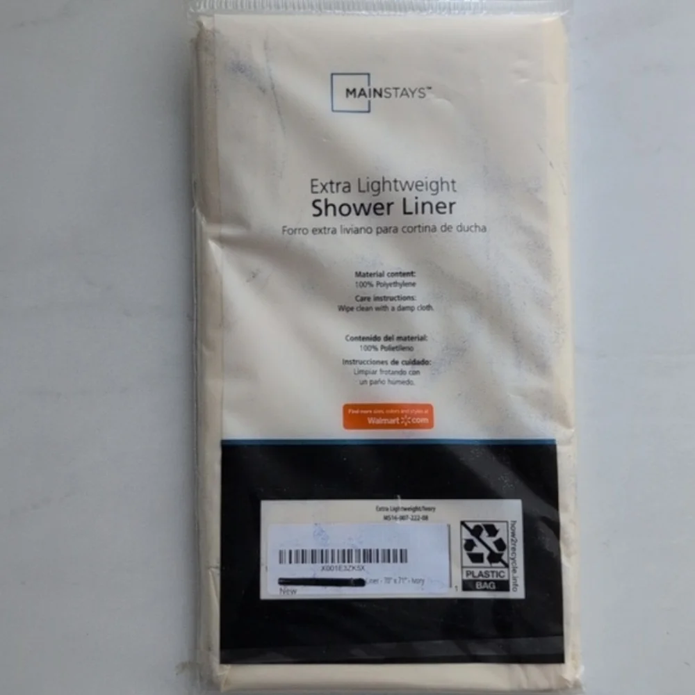 Mainstays Extra Lightweight Shower Liner - Ivory